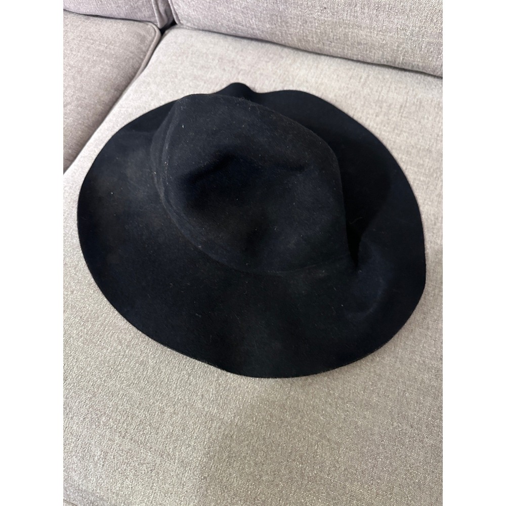 Forever 21 Black Wool Floppy Hat Wide Brim Classic Style M/L